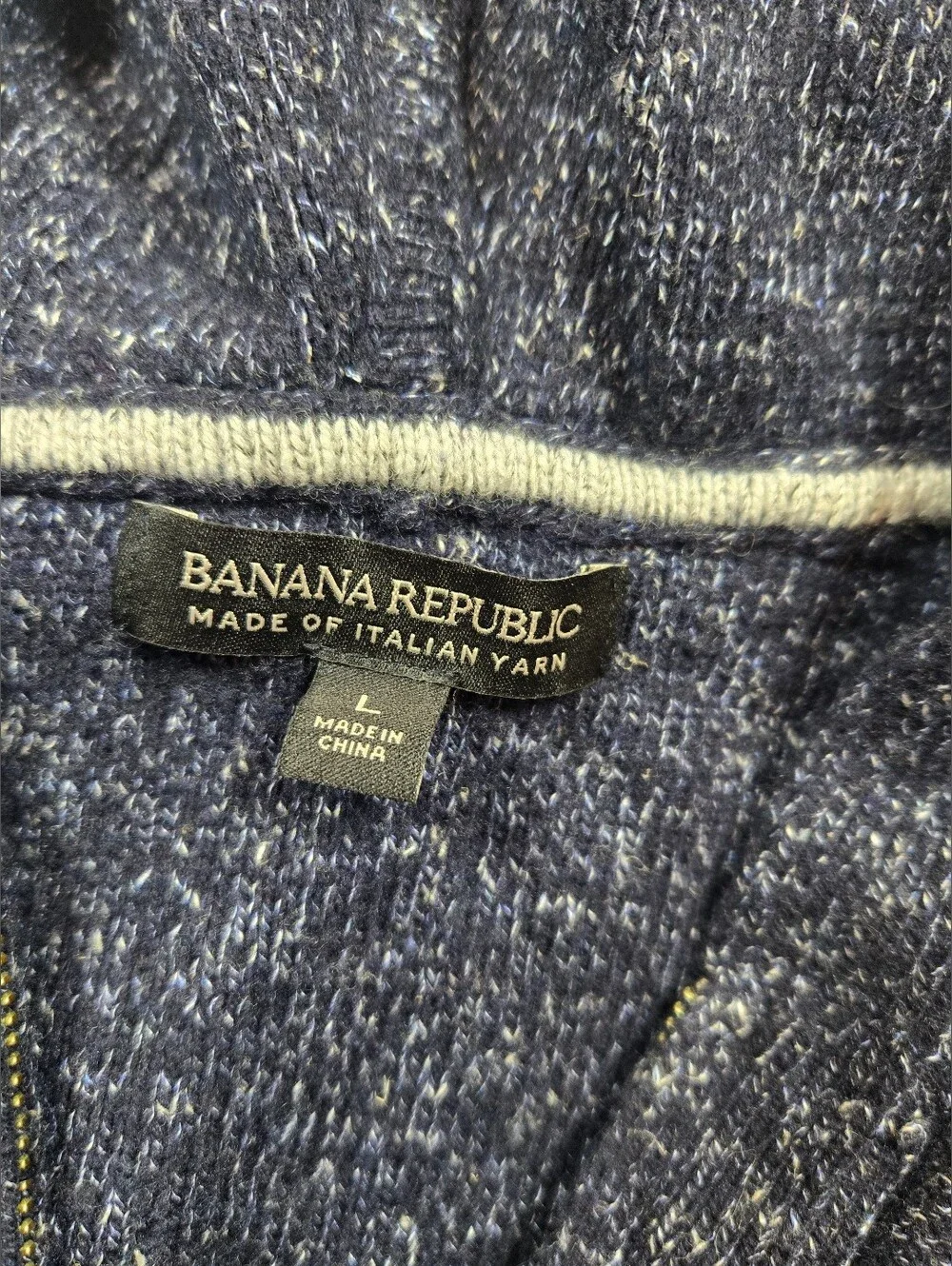 Men's Banana Republic Sweater Zip Up Hoodie Size Large